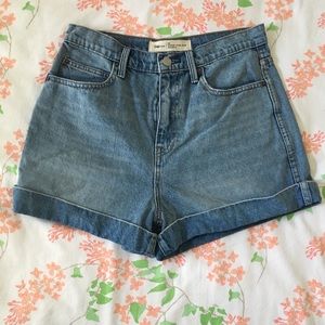 GAP Light Wash Super High Rise Shorts